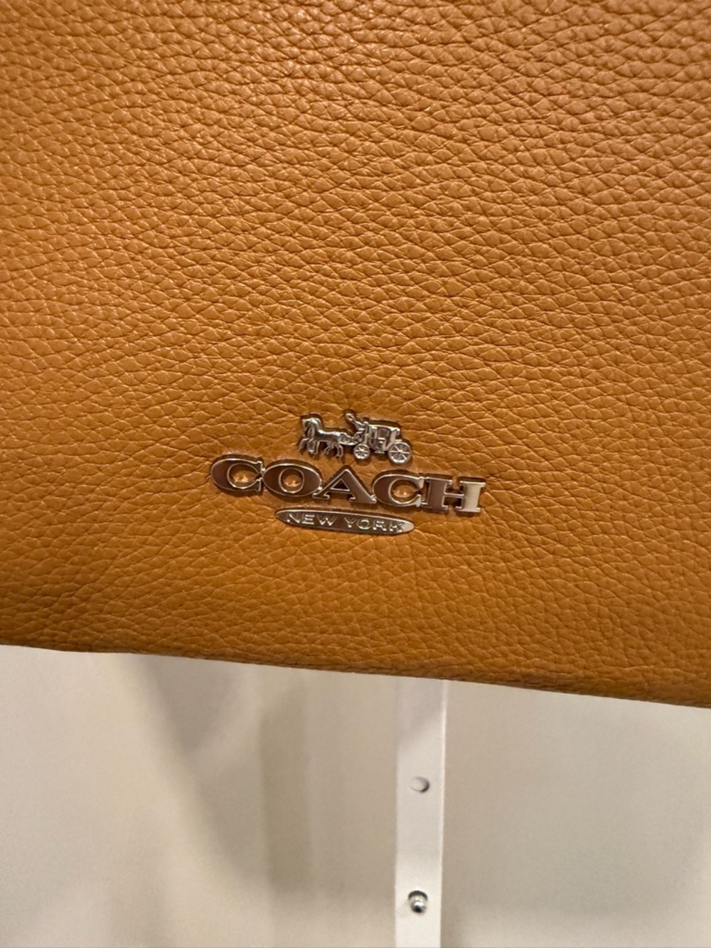 Coach Pebbled Leather Shoulder Bag in Caramel - Picture 2 of 6